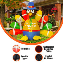 Load image into Gallery viewer, BLOWOUT FUN 6ft Inflatable Thanksgiving Turkey with Tableware LED Blow Up Lighted Decor Indoor Outdoor Holiday Art Decor Decorations