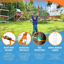 Load image into Gallery viewer, Hyponix 50' Ninja Warrior Obstacle Course for Kids - Weatherproof - Slackline - Kids Obstacle Course - Ninja Course for Kids Outside - Outdoor Toys - Ninja Slack Line