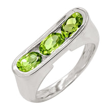 Load image into Gallery viewer, Genuine Green Peridot 925 Solid Sterling Silver Ring Size 5.75, 6, 6.75, 7, 7.75, 8, 9, 9.75, 10