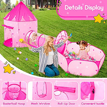 Load image into Gallery viewer, PigPigPen 3pc Kids Play Tent for Girls with Ball Pit, Crawl Tunnel, Princess Tents for Toddlers, Baby Space World Playhouse Toys, Boys Indoor& Outdoor Play House, Perfect Kid’s Gifts