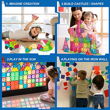 Load image into Gallery viewer, Landtaix Kids Magnet Tiles Toys New Upgrade 100Pcs Oversize 3D Magnetic Building Blocks Tiles Set,Inspirational Educational Toys for 3 4 5 6 Year Old Boys Gilrs Gifts