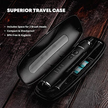 Load image into Gallery viewer, AquaSonic Black Series Ultra Whitening Toothbrush - 8 DuPont Brush Heads & Travel Case Included - Ultra Sonic 40,000 VPM Motor & Wireless Charging - 4 Modes w Smart Timer - Modern Electric Toothbrush