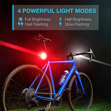 Load image into Gallery viewer, Rechargeable Bike Light Sets,Super Bright Front Headlight and Rear LED Bicycle Lights,650mah Lithium Batteries,4 Light Mode Options (8 Light Set (Total of 8 Lights))