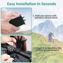 Load image into Gallery viewer, Bovon Bike Phone Mount, 360° Rotation Silicone Bicycle Phone Holder, Universal Motorcycle Handlebar Mount Compatible with iPhone Se/11 Pro Max/XR/XS Max/8/7/ 6/6s Plus, Galaxy S20/S9, 4.0"-6.5" Phones
