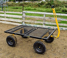 Load image into Gallery viewer, Gorilla Carts GOR1400-COM Heavy-Duty Steel Utility Cart with Removable Sides and 15" Tires, 1400-lbs. Capacity, Black