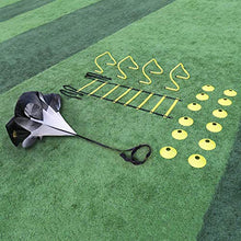 Load image into Gallery viewer, A11N Speed & Agility Training Set- Includes 1 Resistance Parachute, 1 Agility Ladder, 4 Adjustable Hurdles, 12 Disc Cones | Exercise Equipment for All Sports