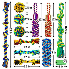 Load image into Gallery viewer, XL Dog Chew Toys for Aggressive Chewers Large Breed, 14 Pack Tough Indestructible Dog Toys for Aggressive Chewers, Durable Puppy Chew Toys for Teething, Heavy Duty Cotton Dog Rope Toys for Large Dogs