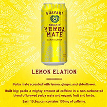 Load image into Gallery viewer, Guayaki Yerba Mate, Organic Clean Energy Drink, Lemon Elation, 15.5 Ounce Cans, (Pack of 12), 150mg Caffeine