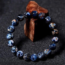 Load image into Gallery viewer, LKBEADS Natural Natural Pietersite 10mm rondelle smooth 7inch Semi-Precious Gemstones Beaded Bracelets for Men Women Healing Crystal Stretch Beaded Bracelet Unisex