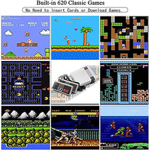 Load image into Gallery viewer, Classic Mini Retro Video Game Console with Preloaded 620 Games & 2 Controllers, Old School Video Games System for Kids, Birthday Gift Happy Childhood Memoriess, AV Output ONLY