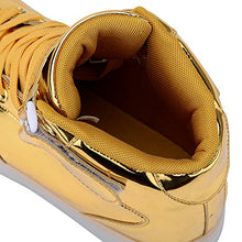 Load image into Gallery viewer, Odema Women High Top USB Charging LED Shoes Flashing Sneakers, Gold, 8 B(M) US