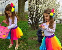 Load image into Gallery viewer, BGFKS Layered Ballet Tulle Rainbow Tutu Skirt for Little Girls Dress Up with Colorful Hair Bows (Rainbow,4-8X)
