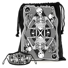 Load image into Gallery viewer, Halloween Spooky Skeleton Trick or Treat Bag and Matching Cloth Kids Face Mask Bundle - Cute, Scary, Washable & Reusable - Breathable Cotton Inner, Poly Outer - Trick or Treating Safety Fashion Mask