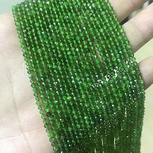 Load image into Gallery viewer, 【Stone Wholesale】ABT.2mm Green Diopside Natural Round Faceted Stone Beads Fine Gemstone Loose Beads DIY Accessories for Jewelry Necklace Bracelet Making