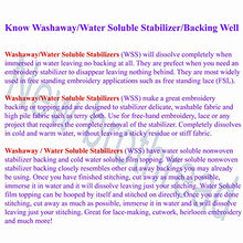 Load image into Gallery viewer, New brothread Wash Away - Water Soluble Machine Embroidery Stabilizer Backing & Topping 10" x 25 Yd roll - Light Weight - Cut into Variable Sizes for Machine Embroidery and Hand Sewing