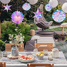 Load image into Gallery viewer, Ganory 29 Pieces Home Iridescent Party Supplies Kit with Hanging Honeycomb Ball Decorative Paper Fan Snowflake Garlands White Star Hanging Swirl Decorations for Birthday Wedding Party Decorations
