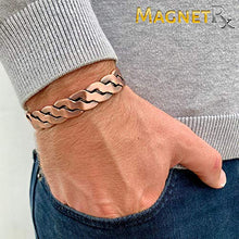 Load image into Gallery viewer, MagnetRX® Pure Copper Magnetic Bracelet - Arthritis Pain Relief & Carpal Tunnel Magnetic Therapy Copper Bracelets for Men - Adjustable Cuff + Gift Box (Copper | Medium - Large)
