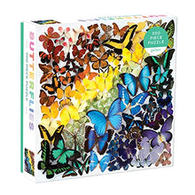 Load image into Gallery viewer, Galison Rainbow Butterflies Jigsaw Puzzle, 500 Pieces, 20”x20” – Features an Array of Butterflies in a Mesmerizing Rainbow of Color – Challenging, Perfect for Family Fun – Fun Indoor Activity, Multicolor