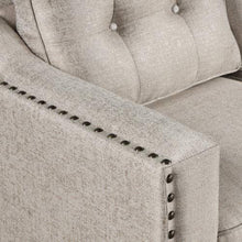 Load image into Gallery viewer, 3 Piece Sectional Sofa Set Couch Sets for Living Room with Sofa Loveseat Armchair, Living Room Furniture Sofa Set with nailhead 3 Seats Loveseat Single Chair Sectional Set 3PCS Living Room Set (Beige)