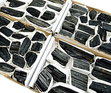 Load image into Gallery viewer, Rock Paradise Black Tourmaline Flat Box - Box Size 7.5x5x2 - Brazilian Stones - Reiki Stones Exclusive COA (Black Tourmaline)