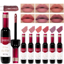 Load image into Gallery viewer, DAGEDA 6Pcs Wine Lip Tint, Matte Lipstick Lip Stain Set Long Lasting Waterproof Lip Stain Set, 6 Colors Velvety Liquid Wine Bottle Lip Gloss, Non-stick Cup Lip Makeup Gift Kit for Girls Women(B Set