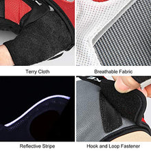 Load image into Gallery viewer, INBIKE 5mm Gel Pad Half Finger Bike Bicycle Cycling Gloves Red XX-Large