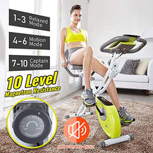 Load image into Gallery viewer, leikefitness LEIKE X Bike Ultra-Quiet Folding Exercise Bike, Magnetic Upright Bicycle with Heart Rate,LCD Monitor and easy to assemble 2200 (YELLOW)