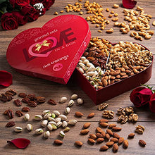 Load image into Gallery viewer, Gift Basket Holiday Gourmet Nuts, Love in A Box Heart Shaped Romantic Arrangement (6 Assortments, 2 LB) Xmas Food Bouquet Platter, Birthday Care Package, Healthy Kosher Snack Tray - Families