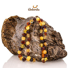 Load image into Gallery viewer, Amberalia Adult Baltic Amber Necklace - Anti Inflammatory - beads size between 6.5 and 7.5mm Lab-tested, Certified Genuine Amber Polish Multicolor - XL (19.7”)