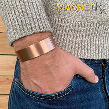 Load image into Gallery viewer, MagnetRX® Pure Copper Magnetic Bracelet - Arthritis Pain Relief & Carpal Tunnel Magnetic Therapy Copper Bracelets - Adjustable Wide Copper Cuff Bracelet with 12 Magnets (Brushed Copper, M/L)