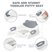 Load image into Gallery viewer, Toilet Potty Training Seat with Step Stool Ladder,SKYROKU Training Toilet for Kids Boys Girls Toddlers-Comfortable Safe Potty Seat with Anti-Slip Pads Ladder (Grey)