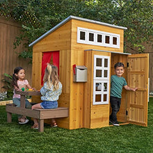 Load image into Gallery viewer, KidKraft Modern Outdoor Wooden Playhouse with Picnic Table, Mailbox and Outdoor Grill, Gift for Ages 3+