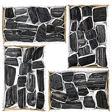 Load image into Gallery viewer, Rock Paradise Black Tourmaline Flat Box - Box Size 7.5x5x2 - Brazilian Stones - Reiki Stones Exclusive COA (Black Tourmaline)