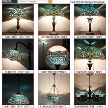 Load image into Gallery viewer, Tiffany Lamp 18 Inch Tall Sea Blue Stained Glass Dragonfly Crystal Style Shade Accent Antique End Bedside Art Table Desk Light Decorative Living Room Bedroom College Dorm S147 WERFACTORY