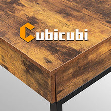 Load image into Gallery viewer, CubiCubi Computer Small Desk, 40 inches with 2 Storage Drawers for Home Office Writing Desk, Makeup Vanity Console Table, Rustic Brown