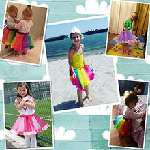 Load image into Gallery viewer, BGFKS Layered Ballet Tulle Rainbow Tutu Skirt for Little Girls Dress Up with Colorful Hair Bows (Rainbow,4-8X)