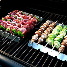 Load image into Gallery viewer, SIGVAL Shishka-Rack Shish Kabob Rack Stand - 5 Wide | 3 Racks in One, Stainless Steel, Universal Kabob Skewer Rack