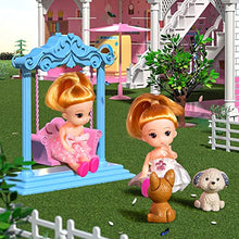 Load image into Gallery viewer, TEMI Doll House Dreamhouse for Girls - 4-Story 12 Rooms Playhouse with 2 Dolls Toy Figures, Fully Furnished Fashion Dollhouse, Pretend Play House with Accessories, Gift Toy for Kids Ages 3 4 5 6 7 8+