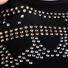Load image into Gallery viewer, Miss ord Women's Long Sleeve Halter Studded Casual Mini Dress with Zipper Black X-Small