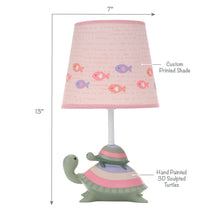 Load image into Gallery viewer, Lambs & Ivy Sea Dreams Turtles Nursery Lamp with Shade & Bulb - Pink