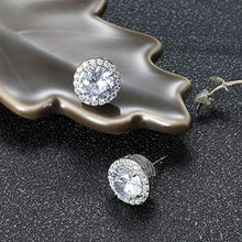Load image into Gallery viewer, Thunaraz 925 Sterling Silver Stud Earrings For Women Tree Of The Life Stud Earrings Women Halo Diamond Earrings