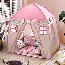 Load image into Gallery viewer, LOVE TREE Teepee Tent for Kids Play Tent Children Fort Canvas Canopy for Indoor Outdoor with Carry Bag Portable Playhouse in Pink for Girls