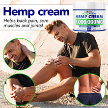 Load image into Gallery viewer, Natural Hemp Cream - 1,000,000 - Fast Relief - Muscle, Joint, Foot & Back with Hemp, Arnica, Turmeric | Natural Hemp Oil Extract Gel - Made in USA - 4oz