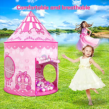 Load image into Gallery viewer, GeerWest 3PC Princess Tent for Girls with Kids Ball Pit, Kids Play Tents and Crawl Tunnel for Toddlers, Pink Pop Up Playhouse Toys for Baby Indoor& Outdoor Tent Games, Birthday Kid’s Gifts