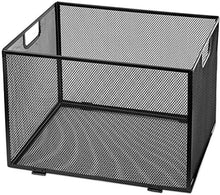 Load image into Gallery viewer, Mesh Hanging File Folder Box Organizer, Meshist Office Metal File Foldable Storage Crate,Letter Size, Black.