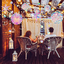 Load image into Gallery viewer, Ganory 29 Pieces Home Iridescent Party Supplies Kit with Hanging Honeycomb Ball Decorative Paper Fan Snowflake Garlands White Star Hanging Swirl Decorations for Birthday Wedding Party Decorations
