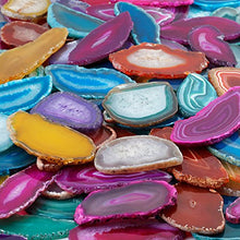 Load image into Gallery viewer, mookaitedecor Polished Agate Light Table Slices,Geode Agate Slab Cards Pack of 12