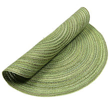Load image into Gallery viewer, SHACOS Round Placemats Set of 4 Round Table Placemats Braided Cotton Place Mats 15 inch for Kitchen Dining Table Holiday Party (Pea Green, 4)