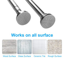 Load image into Gallery viewer, TEECK Shower Curtain Rod, 40-73 inch Adjustable Tension Spring, Premium Stainless Steel, Anti-Slip, No Drilling, No Rust, Never Collapse, for Bathroom, Easy to use