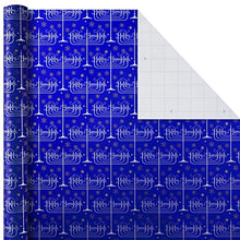 Load image into Gallery viewer, Hallmark Tree of Life Hanukkah Wrapping Paper Bundle with Cut Lines on Reverse, Blue, Gold and White (Pack of 3, 140 sq. ft. ttl.)